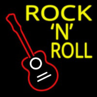 Rock N Roll With Guitar Enseigne Néon