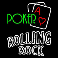 Rolling Rock Green Poker Beer Sign Enseigne Néon