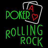 Rolling Rock Green Poker Beer Sign Enseigne Néon