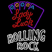 Rolling Rock Lady Luck Series Beer Sign Enseigne Néon