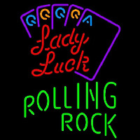 Rolling Rock Lady Luck Series Beer Sign Enseigne Néon