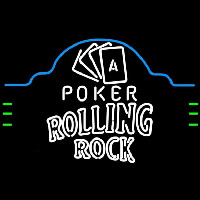 Rolling Rock Poker Ace Cards Beer Sign Enseigne Néon