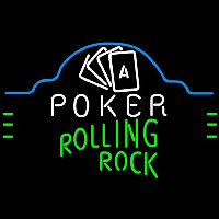Rolling Rock Poker Ace Cards Beer Sign Enseigne Néon