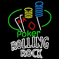 Rolling Rock Poker Ace Coin Table Beer Sign Enseigne Néon