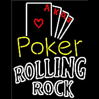 Rolling Rock Poker Ace Series Beer Sign Enseigne Néon