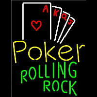 Rolling Rock Poker Ace Series Beer Sign Enseigne Néon