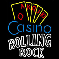 Rolling Rock Poker Casino Ace Series Beer Sign Enseigne Néon