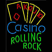 Rolling Rock Poker Casino Ace Series Beer Sign Enseigne Néon
