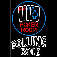 Rolling Rock Poker Room Beer Sign Enseigne Néon
