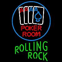 Rolling Rock Poker Room Beer Sign Enseigne Néon