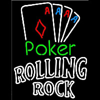 Rolling Rock Poker Tournament Beer Sign Enseigne Néon