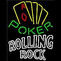 Rolling Rock Poker Yellow Beer Sign Enseigne Néon