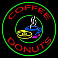 Round Coffee Donuts Enseigne Néon