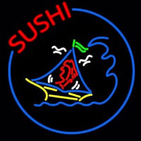 Round Sushi Logo  Enseigne Néon