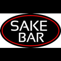 Sake Bar Oval With Red Border Enseigne Néon