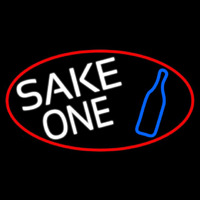 Sake One And Bottle Oval With Red Border Enseigne Néon
