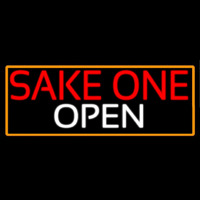 Sake One Open With Orange Border Enseigne Néon