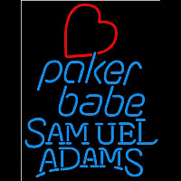 Samuel Adams Poker Girl Heart Babe Beer Sign Enseigne Néon