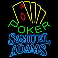 Samuel Adams Poker Yellow Beer Sign Enseigne Néon