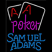 Samuel Adams Purple Lettering Red Aces White Cards Beer Sign Enseigne Néon