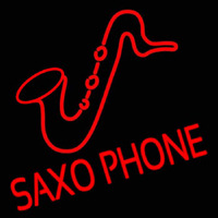 Saxophone Block Logo Enseigne Néon