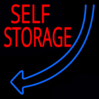 Self Storage Block Blue Arrow Enseigne Néon