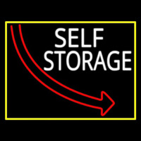 Self Storage Block With Yellow Border Enseigne Néon