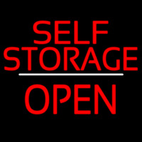 Self Storage Open White Line Enseigne Néon