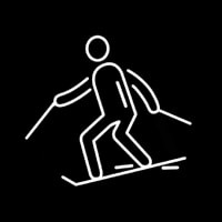 Ski Sticks Skiing Enseigne Néon