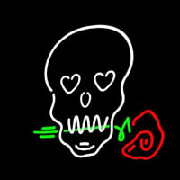 Skull With Rose Enseigne Néon