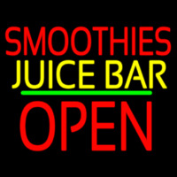 Smoothies Juice Bar Block Open Green Line Enseigne Néon