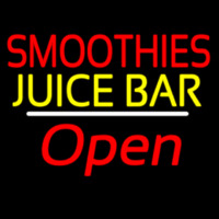 Smoothies Juice Bar Open White Line Enseigne Néon