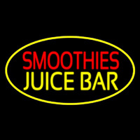 Smoothies Juice Bar Oval Yellow Enseigne Néon
