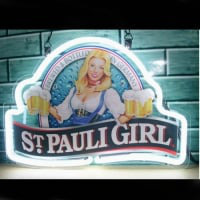 St Pauli Girl Bière Bar Entrée Enseigne Néon