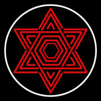 Star Of David Judaism With Border Enseigne Néon