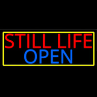 Still Life Open With Yellow Border Enseigne Néon