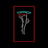 Strip Girl Leg Logo Enseigne Néon