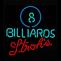 Strohs Ball Billiards Pool Enseigne Néon