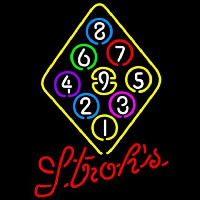 Strohs Ball Billiards Rack Pool Beer Sign Enseigne Néon