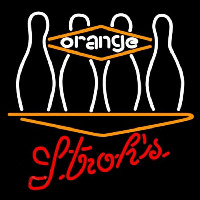 Strohs Bowling Orange Beer Sign Enseigne Néon