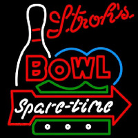 Strohs Bowling Spare Time Beer Sign Enseigne Néon