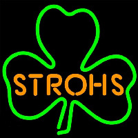 Strohs Green Clover Beer Sign Enseigne Néon