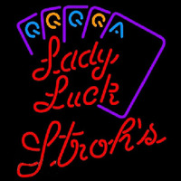 Strohs Lady Luck Series Beer Sign Enseigne Néon