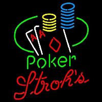 Strohs Poker Ace Coin Table Beer Sign Enseigne Néon
