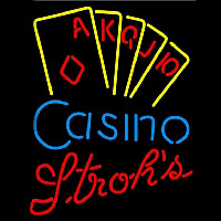 Strohs Poker Casino Ace Series Beer Sign Enseigne Néon