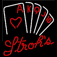 Strohs Poker Series Beer Sign Enseigne Néon