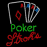 Strohs Poker Tournament Beer Sign Enseigne Néon
