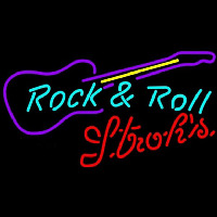 Strohs Rock N Roll Guitar Beer Sign Enseigne Néon