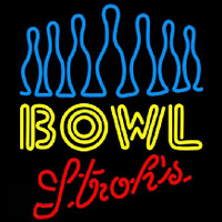 Strohs Ten Pin Bowling Beer Sign Enseigne Néon