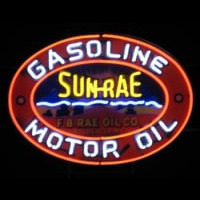 Sun-Rae Motor Oil Gasoline Enseigne Néon